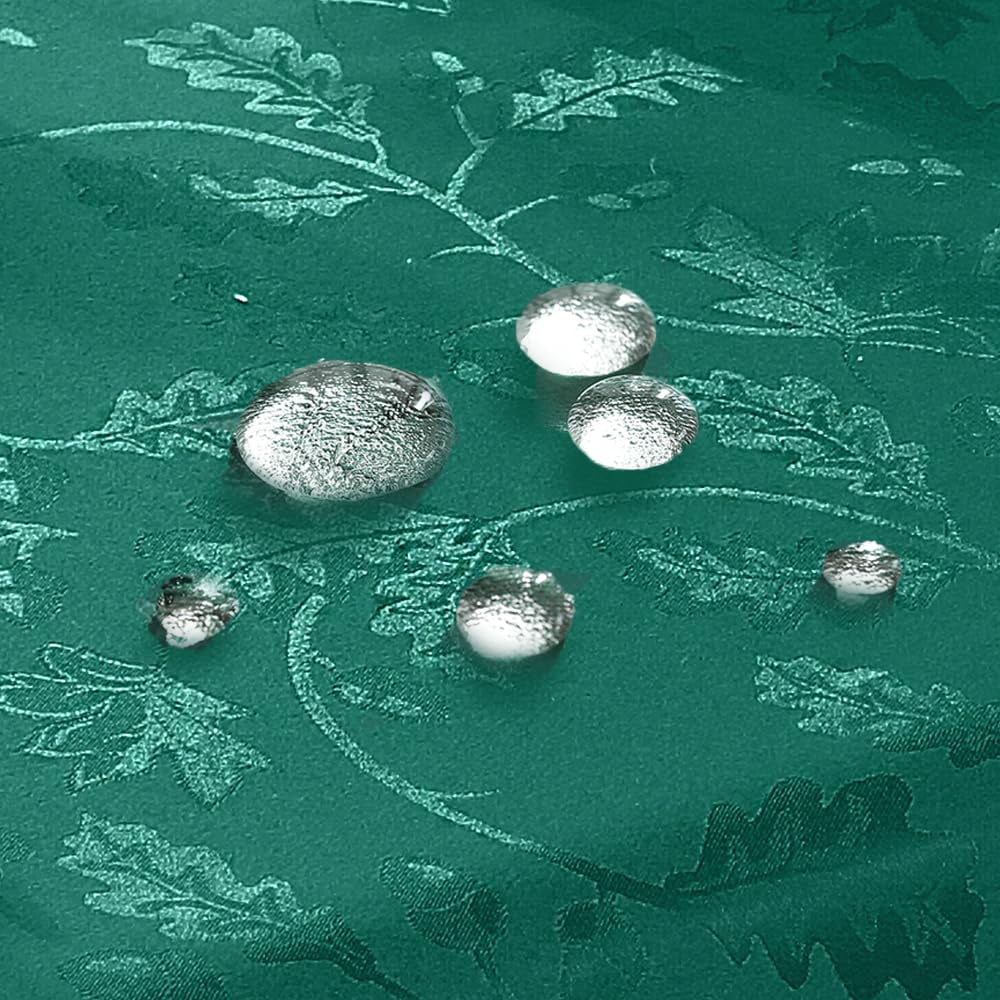 Christmas Tablecloth 60x102,Wrinkle Free,Soft,Spillproof Fall Leaves Jacquard Table Cloth for Thanksgiving Fall Holiday Harvest Dinner,Green