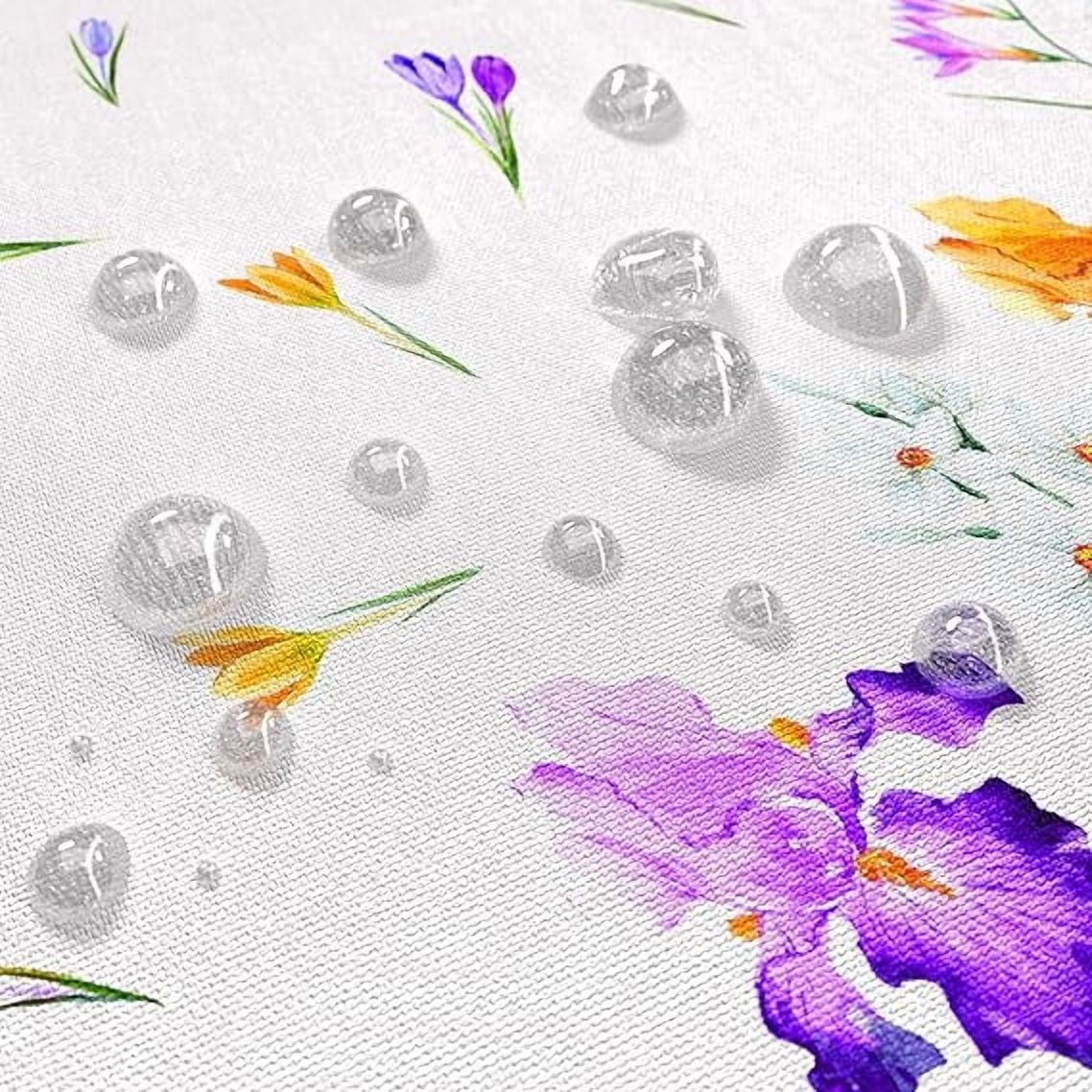 SASTYBALE Spring Summer Tablecloth 52 x 70 Inch Rectangle, Wild Flowers Floral tablecloths, Stain Resistant Wrinkle Free Table Covers Table Cover for Party Picnic Dinner Decor, Whiter