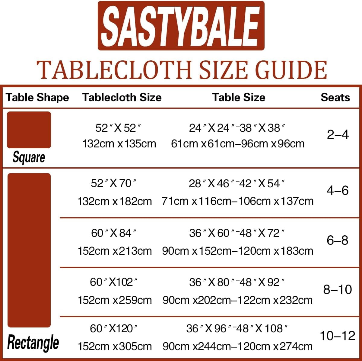 SASTYBALE Tablecloth Rectangle 52 x 70 Inch Waterproof Stain Resistant Jacquard Damask Table Cloth, Polyester Table Cover for Fall, Thanksgiving, Autumn, Harvest Party, Holiday Dinner, Orange/Rusty