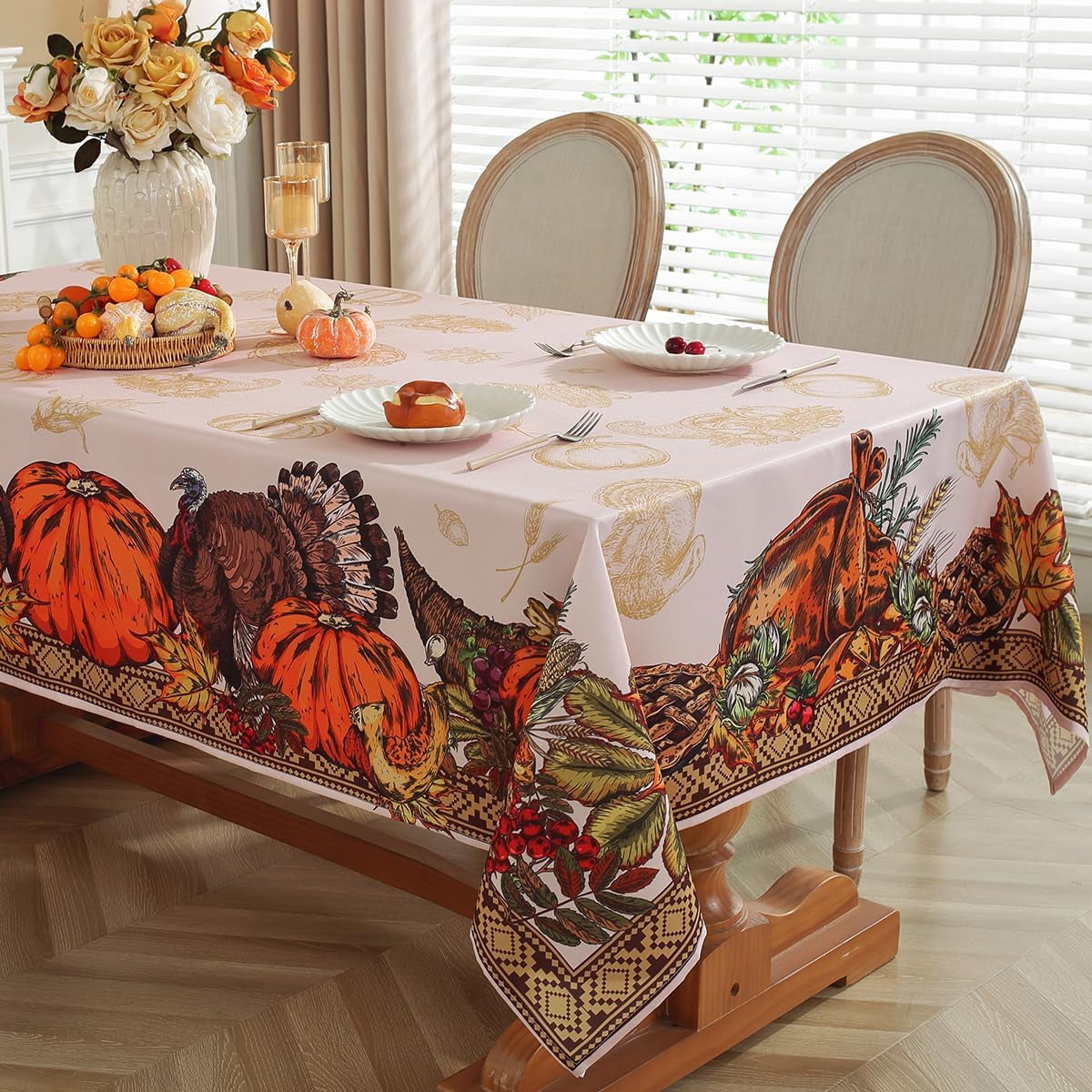 SASTYBALE Pumpkin Napkin 20 x 20 Inch Square Fall Napkins with Maple Leaves Pattern, Durable Washable Reuse Polyester Table Cover for Thanksgiving, Harvest, Holiday
