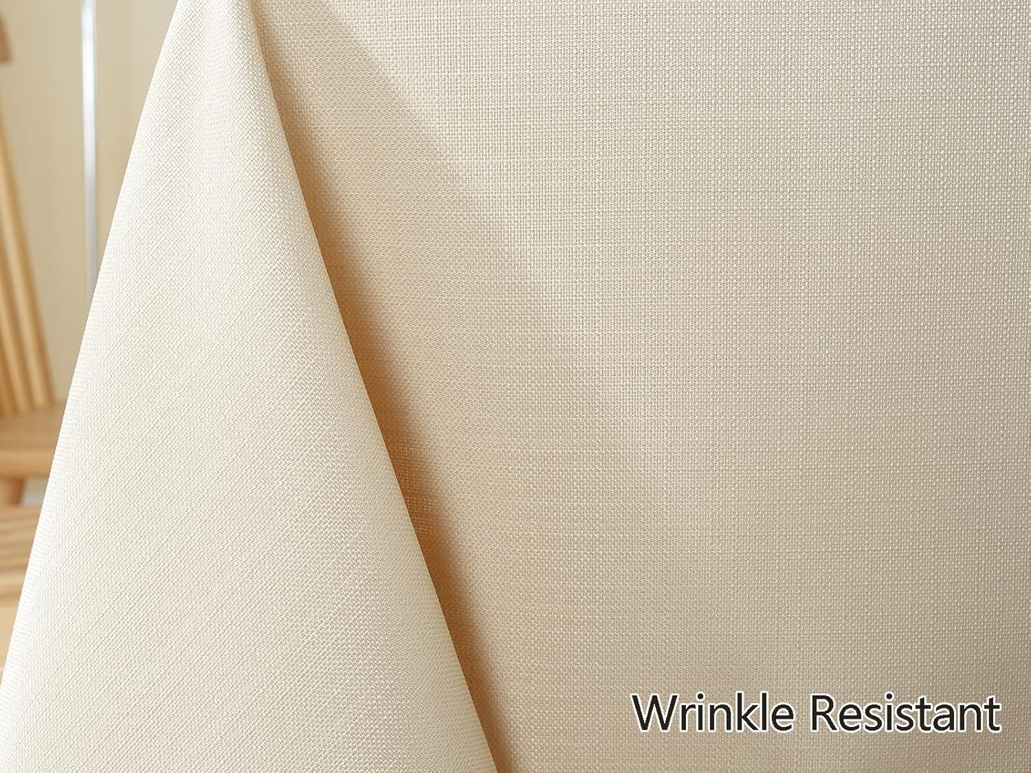 Faux Linen Rectangle Tablecloth, Waterproof Washable Natural Textured Fabric Table Cloth, Soft Table Cover For Dining, Party, Wedding, Holiday, Outdoor (60 x 102 Inch Rectangular, Flax/Beige/Taupe)