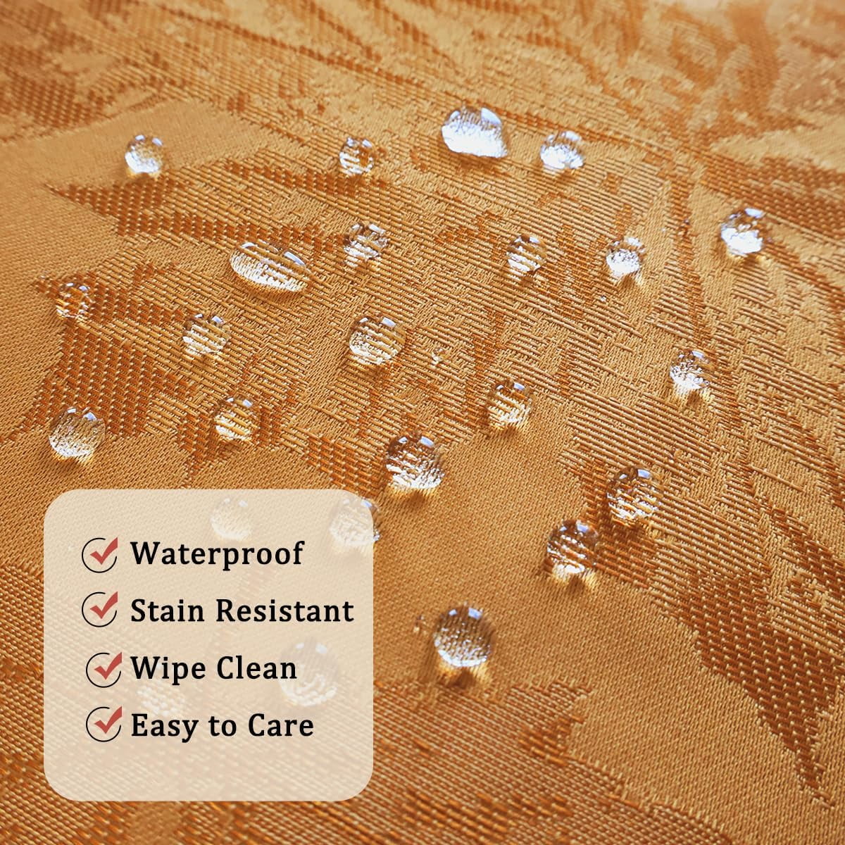 SASTYBALE Fall Tablecloths for Rectangle Tables - 60x84 Inch Brown Maple Leaves Jacquard Tablecloth, Vintage, Spill-Proof & Wrinkle Free for Thanksgiving Feasts, Harvest Celebrations, Cozy Dinners