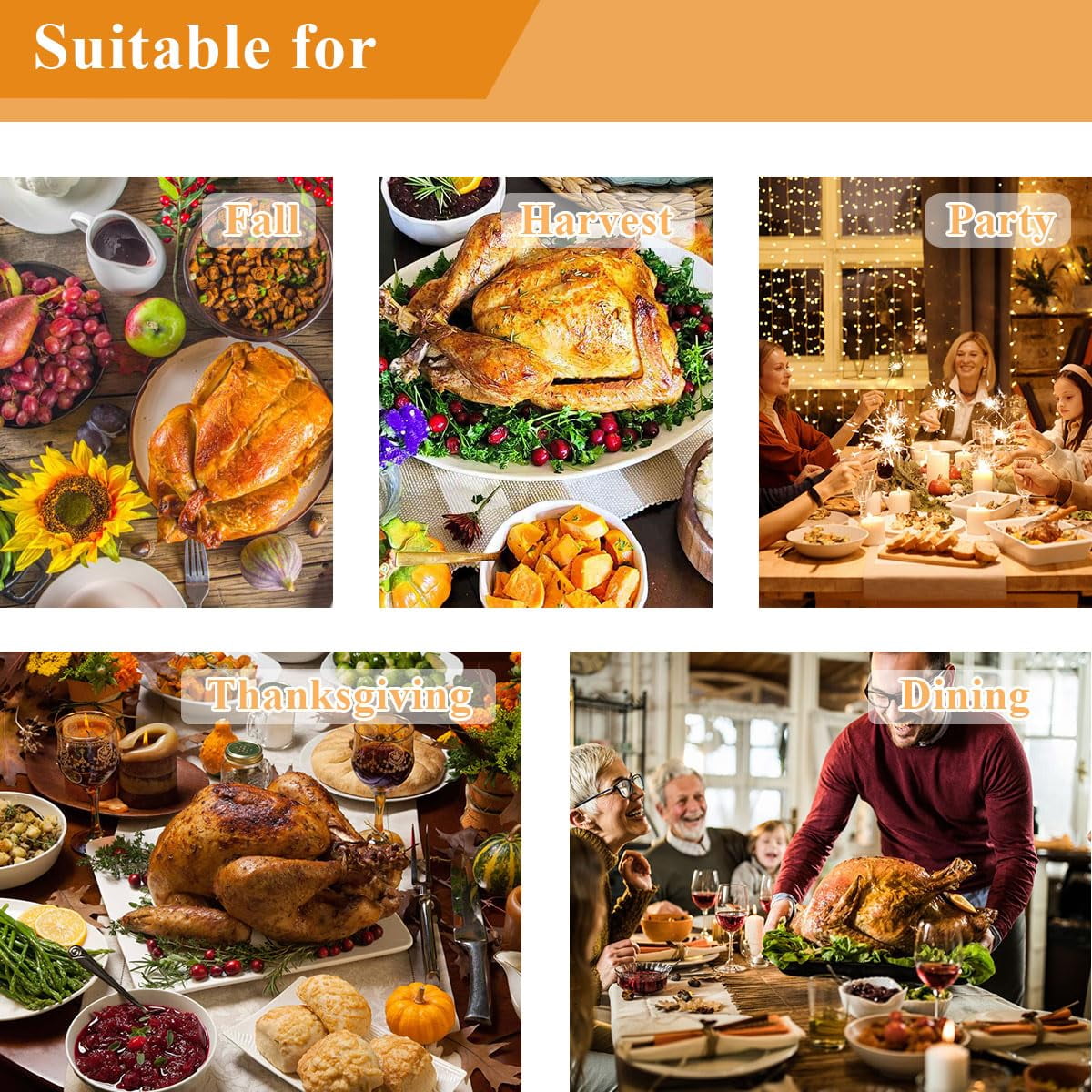 Tablecloth Rectangle 60 x 84 Inch Waterproof Wrinkle Free Autumn Ginkgo Leaves Jacquard Fabric Table Cloths for Fall Thanksgiving Harvest, Dining Party Decoration, Amber