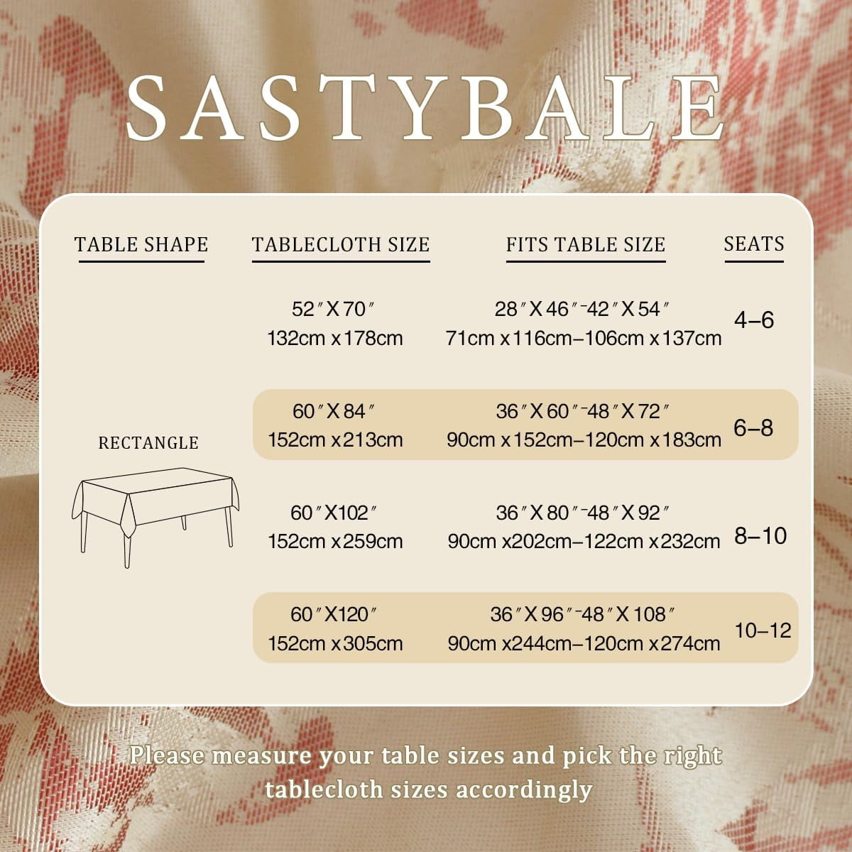 SASTYBALE 60x84 Inch Burgundy Maple Leaves Tablecloth - Spill-Proof Wrinkle-Free Vintage Jacquard for Thanksgiving Dinners & Harvest Gatherings