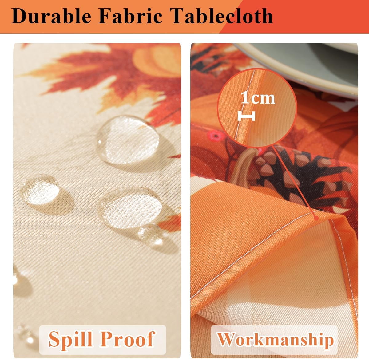 SASTYBALE Pumpkin Napkin 20 x 20 Inch Square Fall Napkins with Maple Leaves Pattern, Durable Washable Reuse Polyester Table Cover for Thanksgiving, Harvest, Holiday