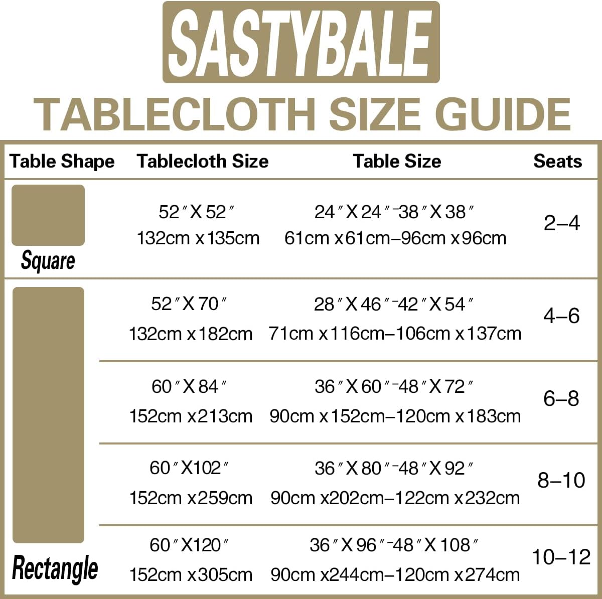 SASTYBALE Damask Gold Tablecloth for Square Tables 52 x 52 Inch, Floral Jacquard Spill Proof Wrinkle Free Table Cloth, Polyester Table Cover for Dinner/Party/Indoor/Outdoor