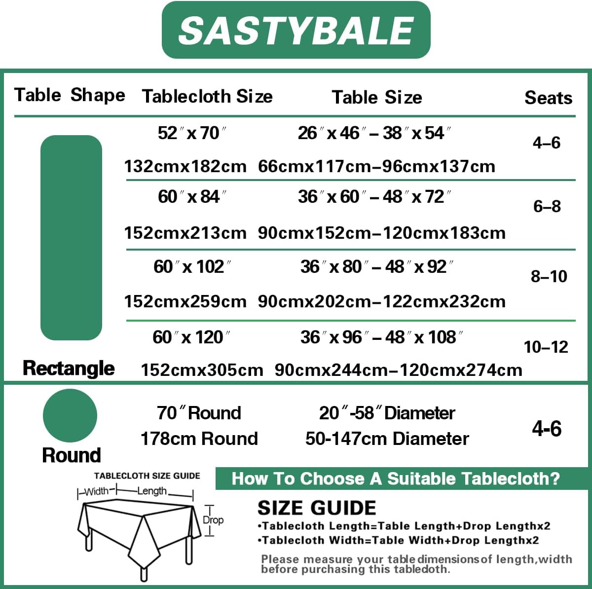 SASTYBALE Vinyl Christmas Tablecloth Rectangle Flannel Backing, Vintage Holly & Berry Print Waterproof & Heavy Plastic Table Cover for Dining, Party, Farmhouse Decorations, 52 x 70 Green