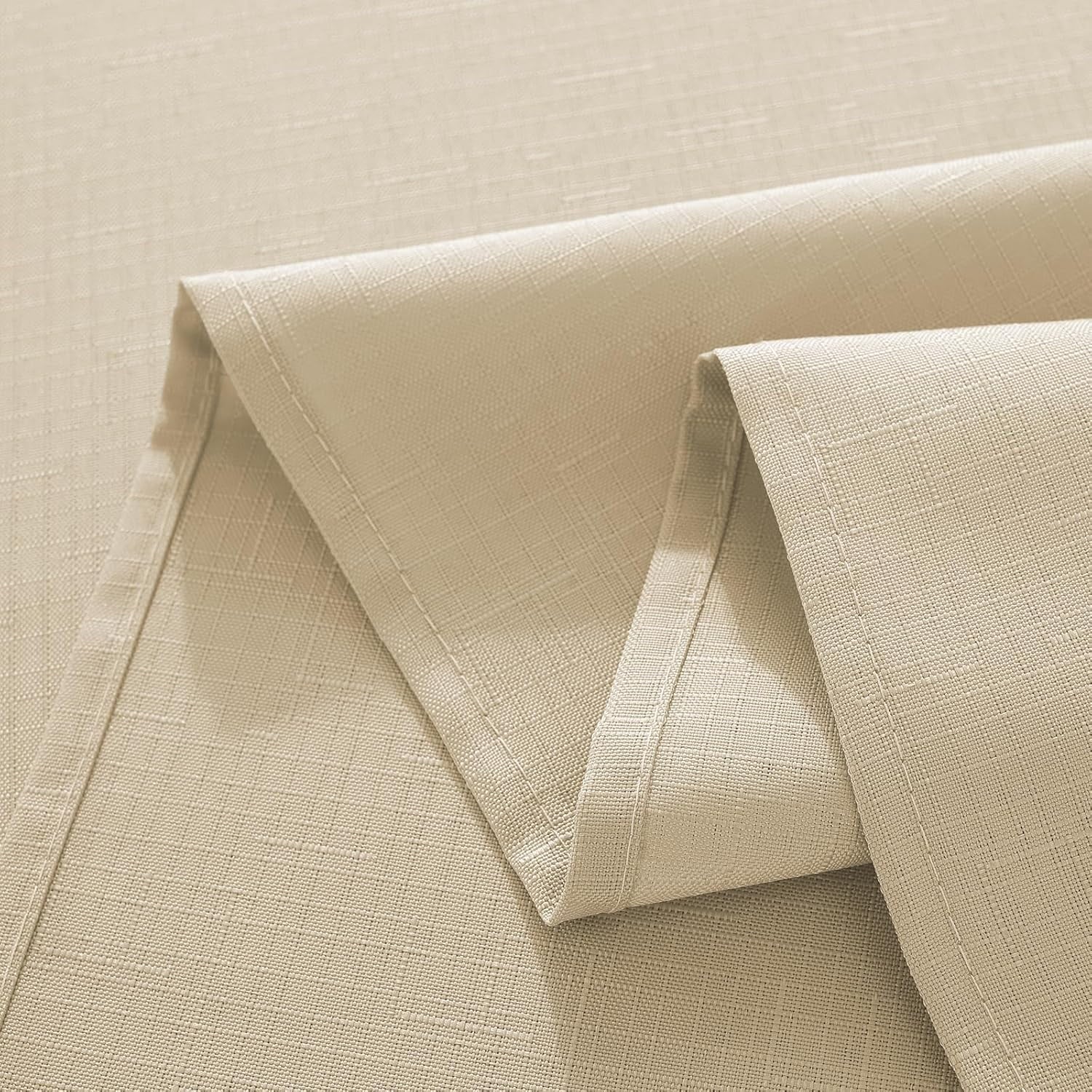 SASTYBALE Sqare Tablecloth - Linen Textured Farmhouse Table Cloth Water Resistant Wrinkle Free Washable Fabric Table Cover for Kitchen Dining Tabletop Decoration, 52 x 52 Inch, Beige