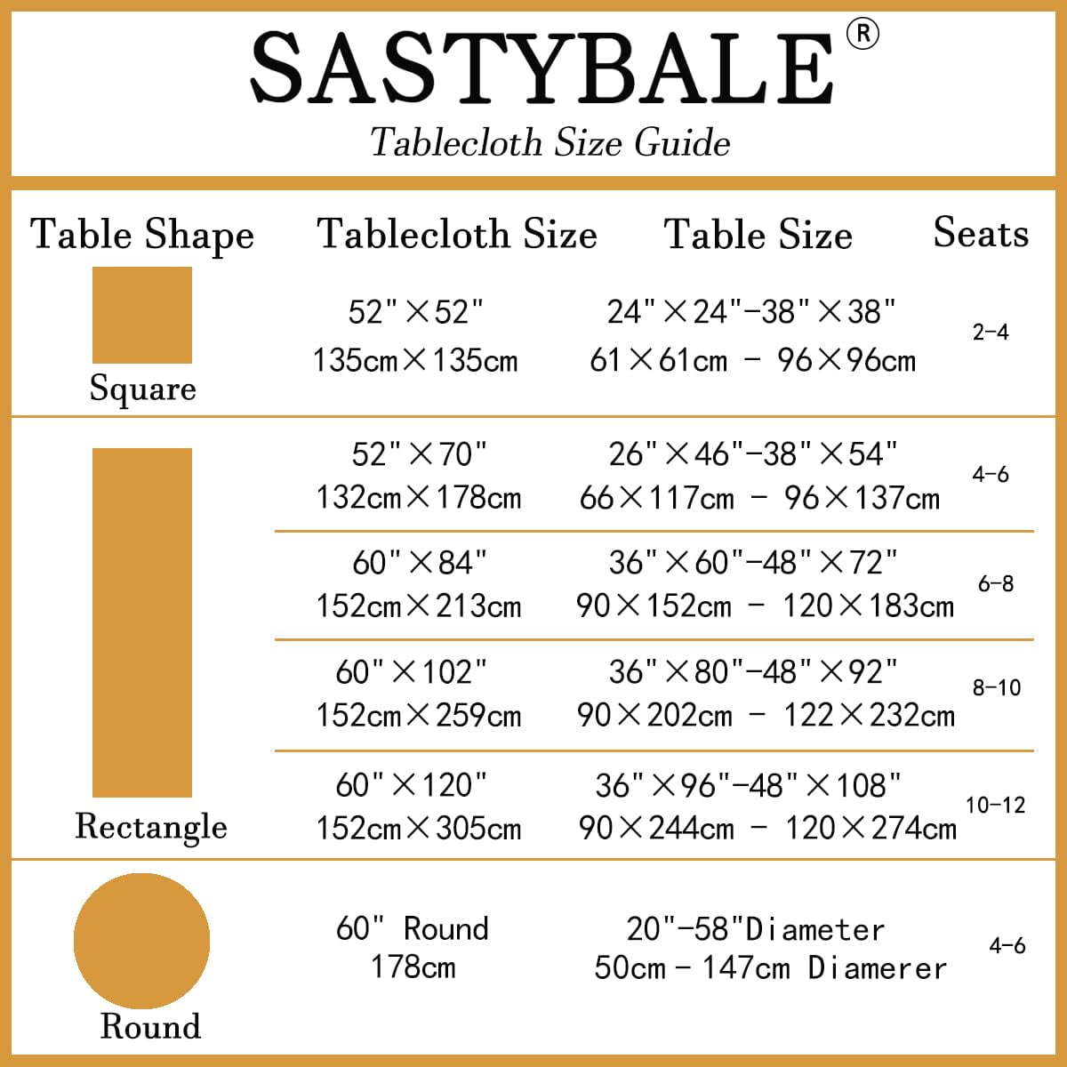 Fall Jacquard Tablecloth Elegant Damask Fabric Thanksgiving Table Cloth, Spillproof Wrinkle Resistant Vintage Table Cover for Harvest, 52 x 52 Inch Amber