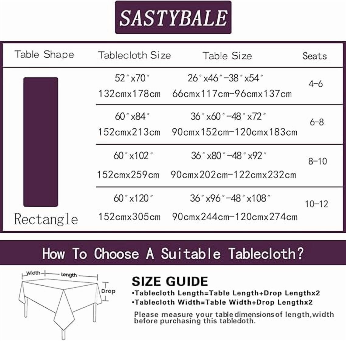 SASTYBALE Spring Summer Tablecloth 52 x 70 Inch Rectangle, Wild Flowers Floral tablecloths, Stain Resistant Wrinkle Free Table Covers Table Cover for Party Picnic Dinner Decor, Whiter