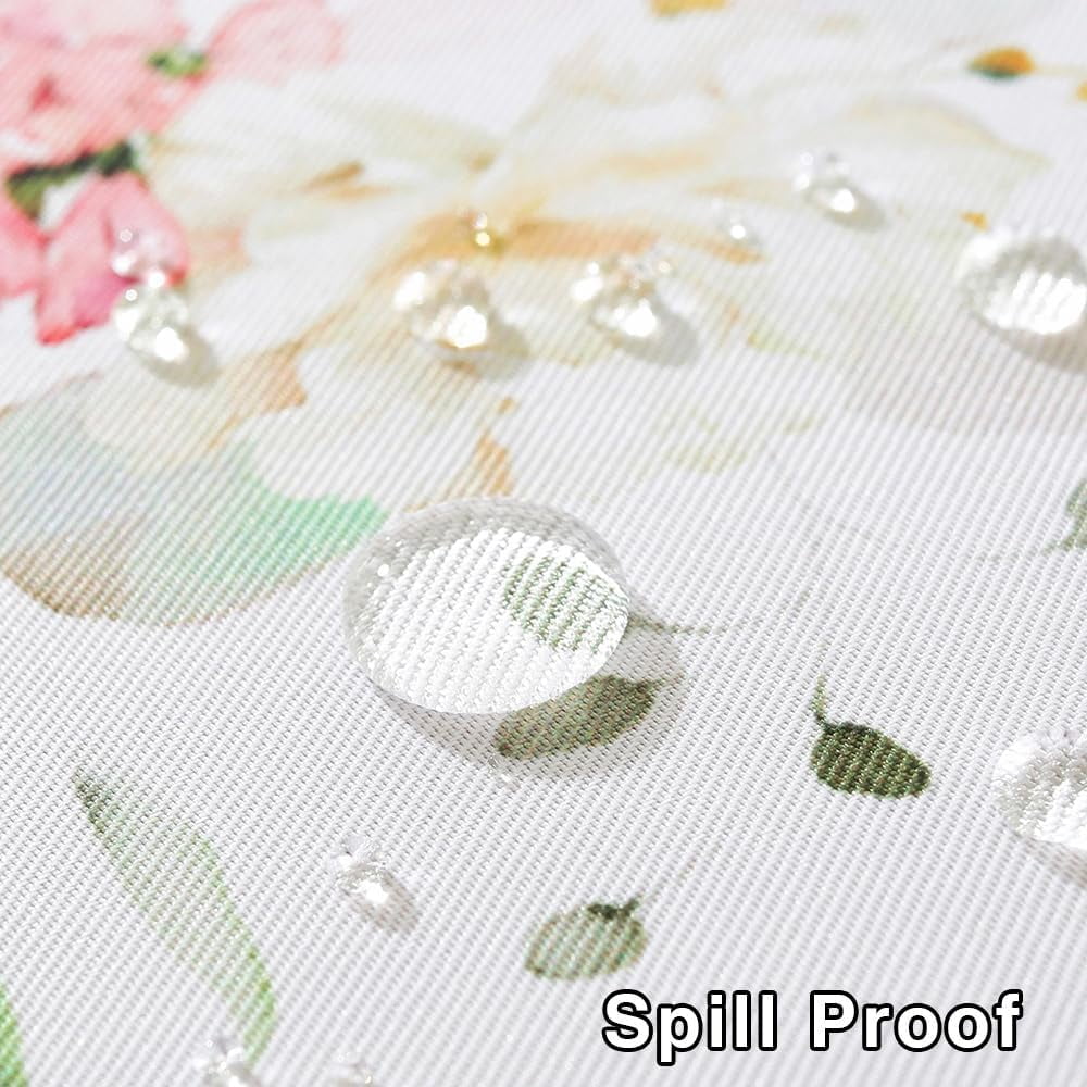 Spring Wildflower Table Cloth Rectangle Table 60x84 Inch,Washable Summer Floral Fabric Tablecloth, Waterproof Runner Style Table Cloths for Party Picnic Dinner Outdoor