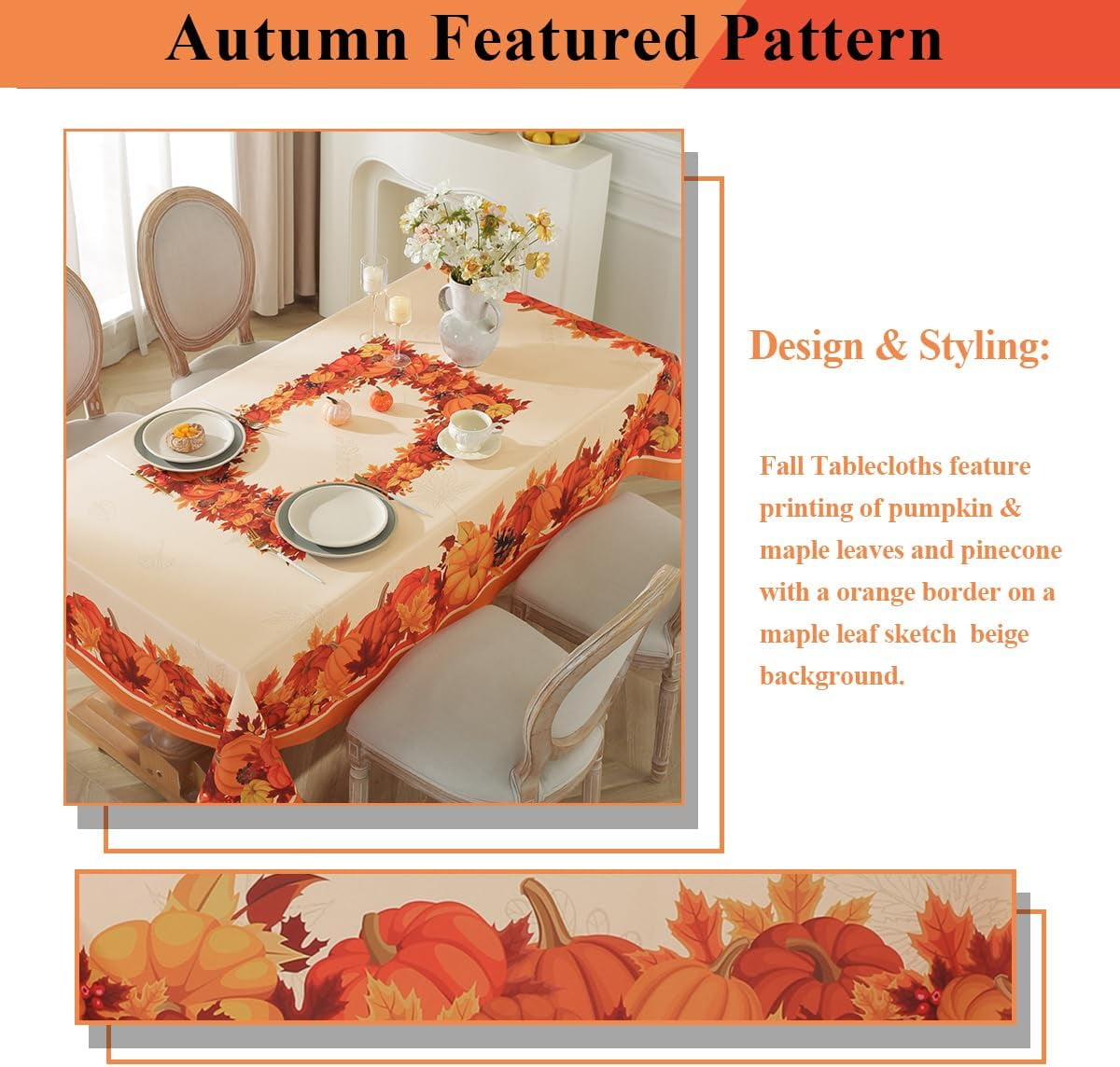 SASTYBALE Pumpkin Napkin 20 x 20 Inch Square Fall Napkins with Maple Leaves Pattern, Durable Washable Reuse Polyester Table Cover for Thanksgiving, Harvest, Holiday