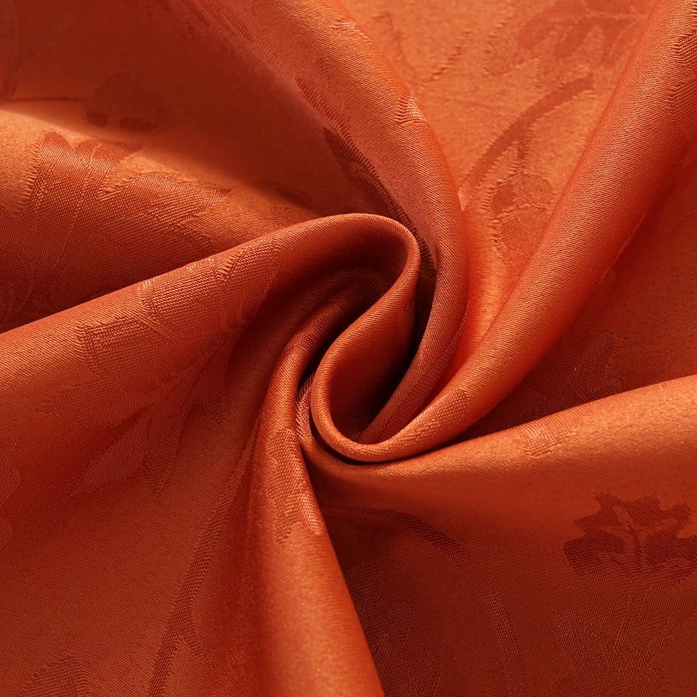 Tablecloth 52x70,Wrinkle Free,Soft,Spillproof Fall Leaves Jacquard Table Cloth for Thanksgiving Fall Holiday Harvest Dinner,Rust