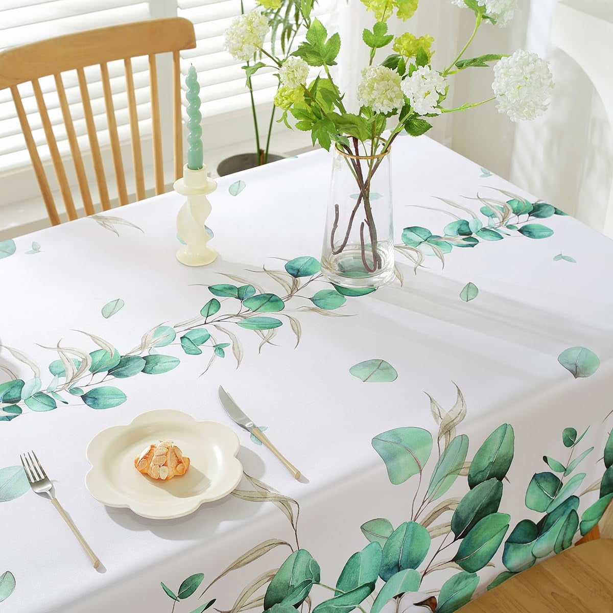 SASTYBALE Professional Spillproof, Washable Floral Tablecloth, 52" x 70", Multicolor Flower, Polyester