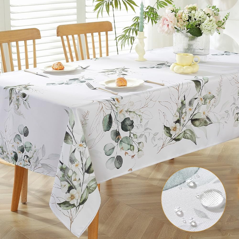 Spring Wildflower Table Cloth Rectangle Table 60x84 Inch,Washable Summer Floral Fabric Tablecloth, Waterproof Runner Style Table Cloths for Party Picnic Dinner Outdoor