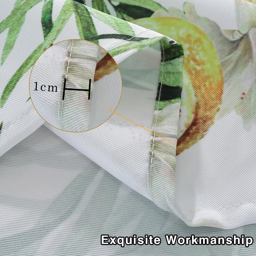 Summer Tablecloths Rectangle 52x70 Inch, Washable Reusable Lemon Tropical Hawiian Table Cloth, Spill Proof Hawaii Fabric Decoration for Luau Picnic Beach Party Outdoor