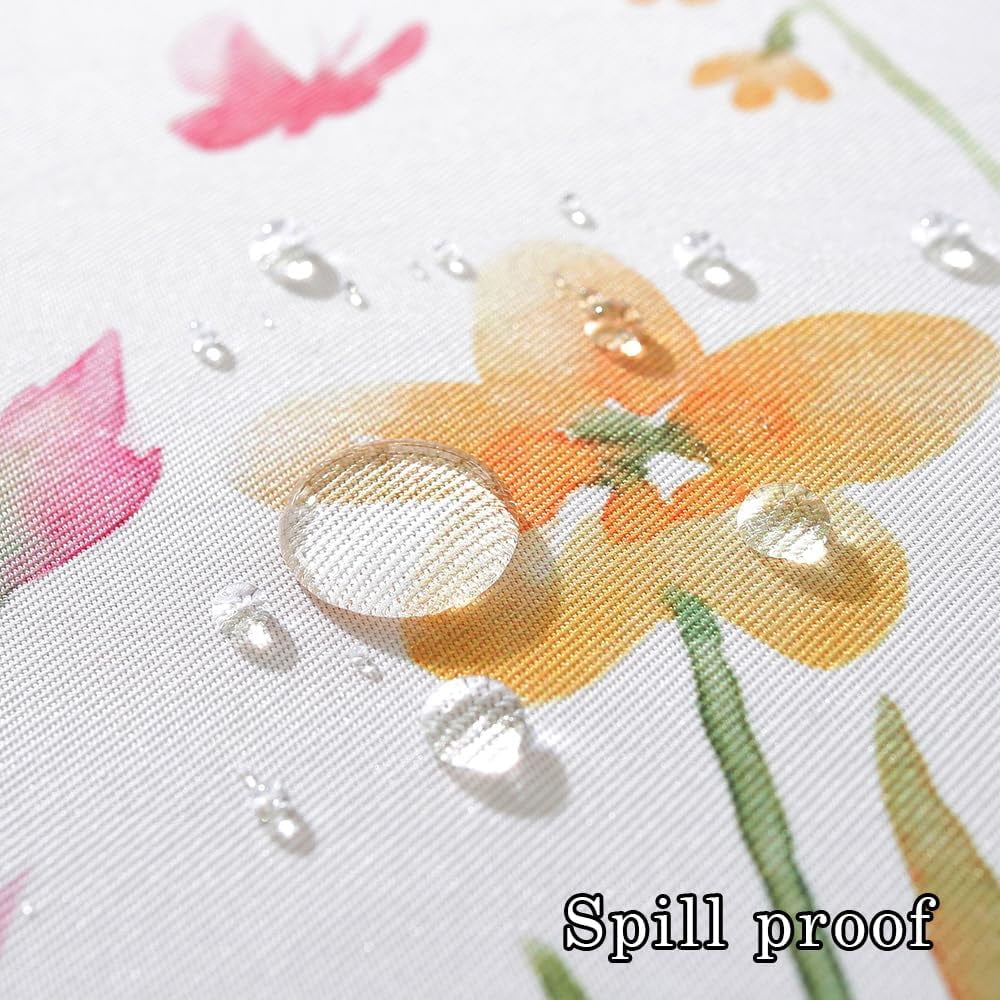 Spring Summer Outdoor Tablecloths With Umbrella Hole,Zipper Rectangle 52x70 Inch, Washable Reusable Watercolor Floral Table Cloth, Spill Proof Pastel Flower Fabric Table Cover For Picnic Party Patio