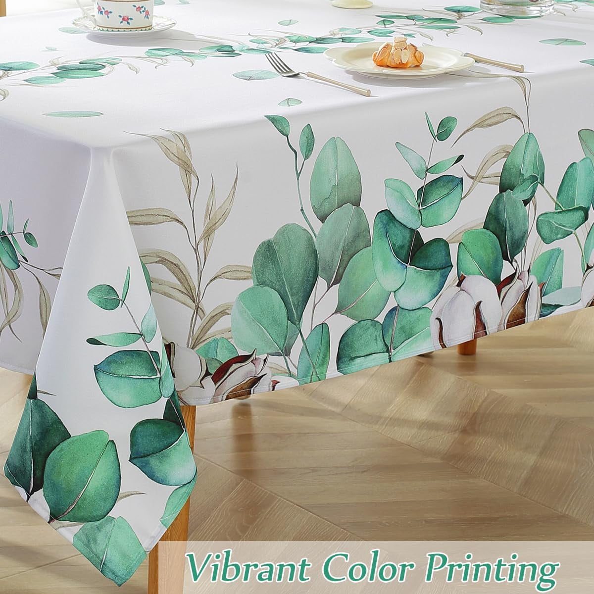 SASTYBALE Professional Spillproof, Washable Floral Tablecloth, 52" x 70", Multicolor Flower, Polyester