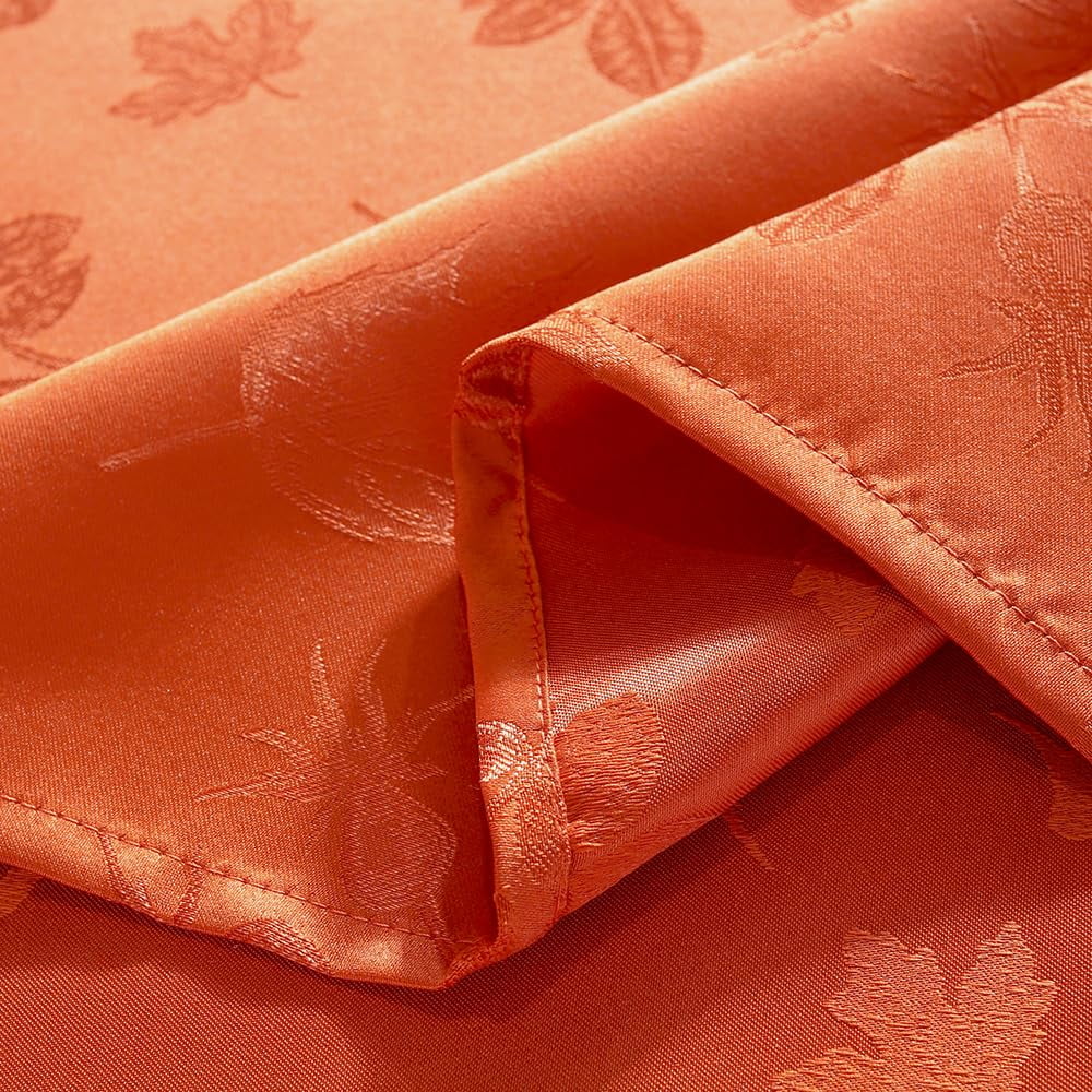 Tablecloth Rectangular 52X52 inches,Spillproof Wrinkle Free Soft Autumn Jacquard Table Cloth for Thanksgiving Fall Friendsgiving Harvest Holiday Dinner, Rust