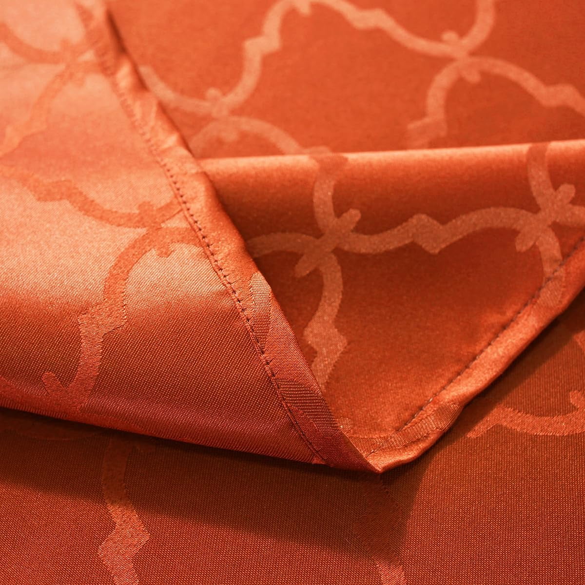 SASTYBALE Fall Tablecloth Floral Jacquard Polyester Table Cloth Spill Proof Wrinkle Resistant Table Cover for Harvest, Thanksgiving Decoration(Rectangle,60"x102"(8-10 Seats,Rust)