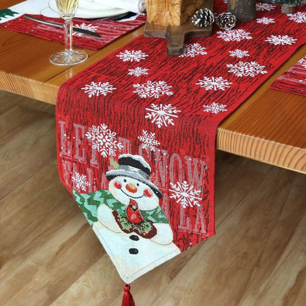 Christmas Snowman Embroidery Table Runners