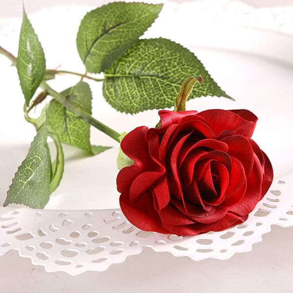 12Pcs Real Touch Roses Latex Silk Flowers