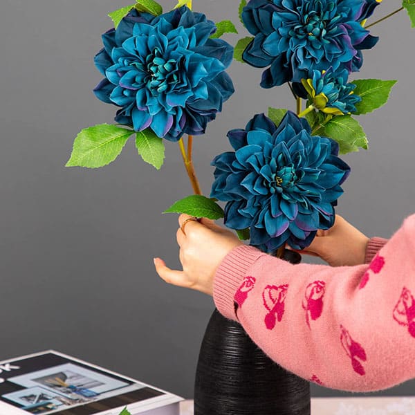 24" Fake Long Stem Silk Flowers 5 Pcs for Home Decor,Wedding Bouquets Office Party Centerpieces