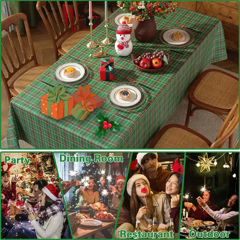 Christmas Tablecloths, Vinyl Tablecloth with Flannel Backing 02
