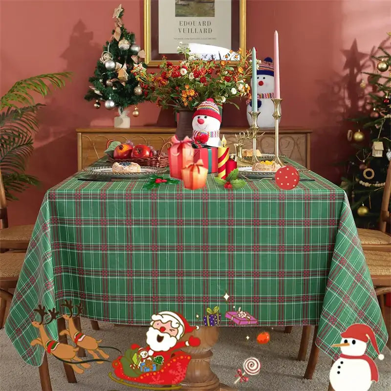 Christmas Tablecloths, Vinyl Tablecloth with Flannel Backing 04