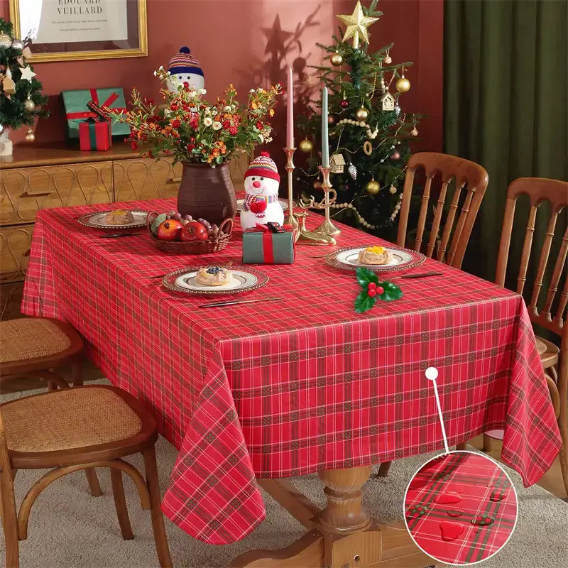 Christmas Tablecloths, Vinyl Tablecloth with Flannel Backing 07