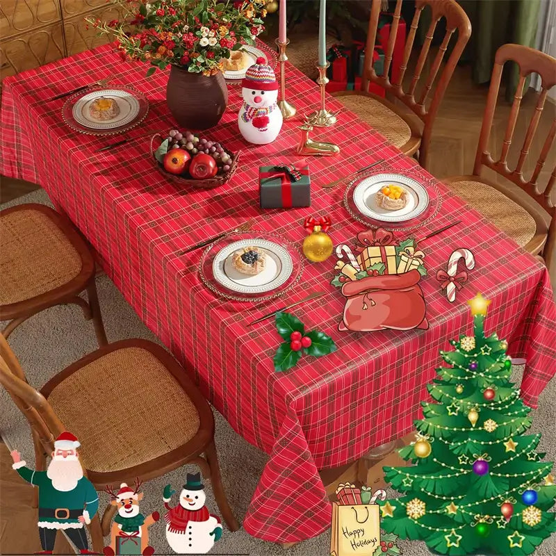 Christmas Tablecloths, Vinyl Tablecloth with Flannel Backing 11
