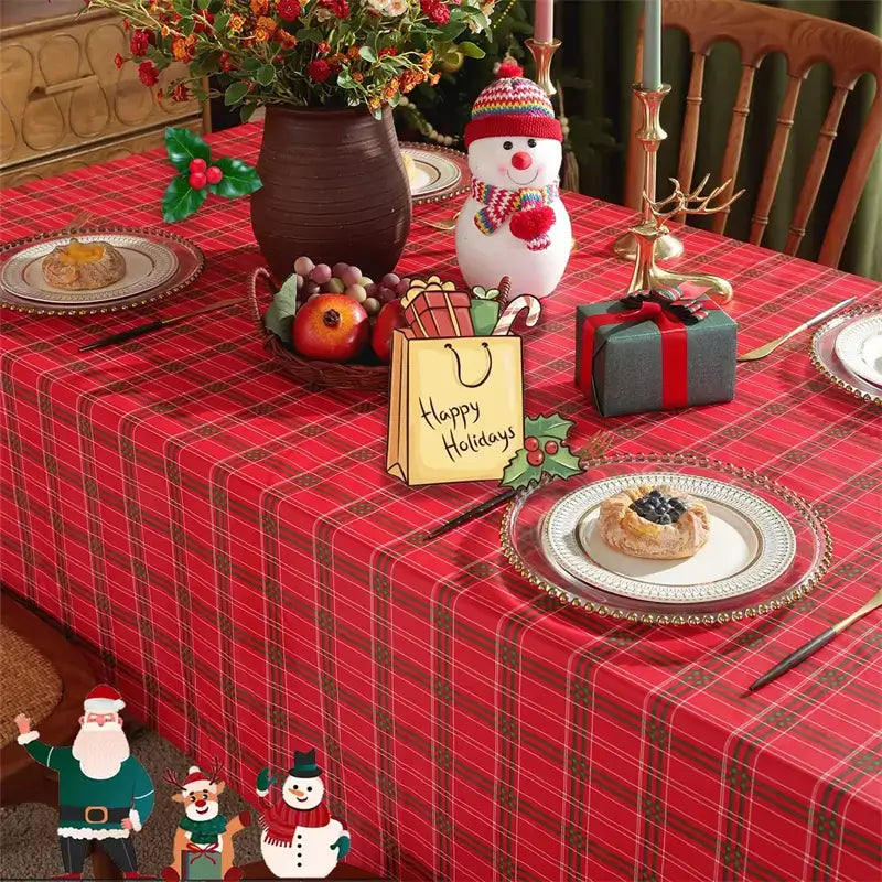 Christmas Tablecloths, Vinyl Tablecloth with Flannel Backing 12