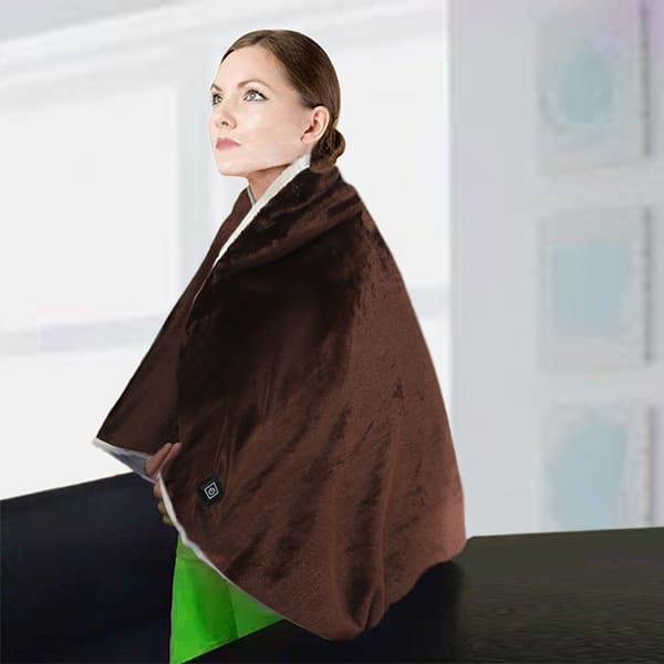 Coral Fleece Wearable Electric Blankets Winter USB Charging Heating Shawl Blankets