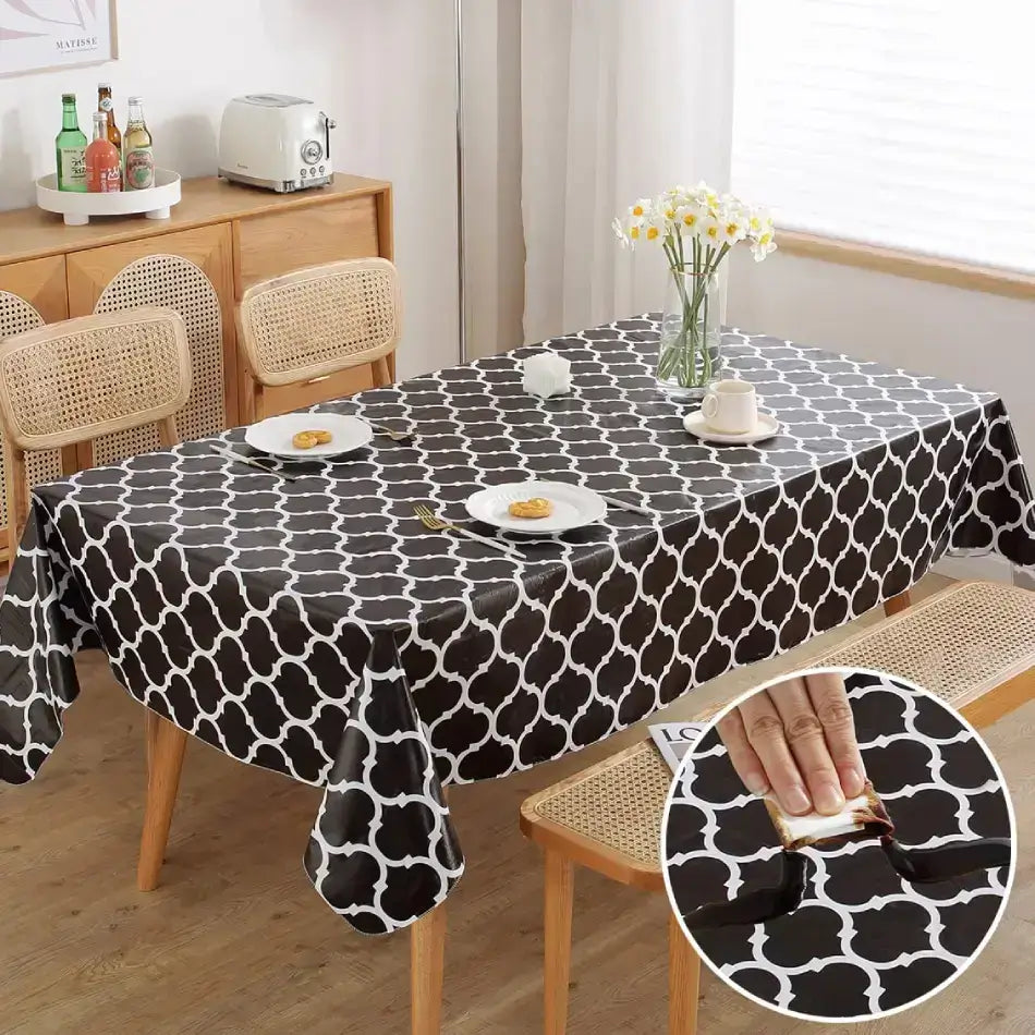 Flannel Backing Vinyl Tablecloths For Rectangle Tables