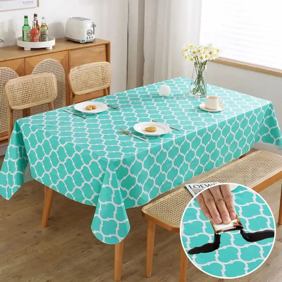 Flannel Backing Vinyl Tablecloths For Rectangle Tables