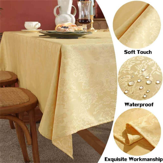 Gold Rectangle Tablecloths Detail - SASTYBALE