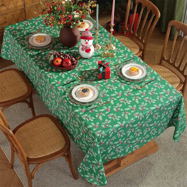 Green Heavy Duty Vinyl Tablecloth With Flannel Backing