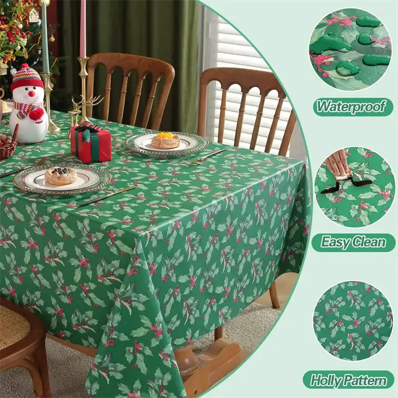 Amscan Elegant Leaves Tischdecke Aus Vinyl Mit Flanell-Rücken – 132 X 228 Cm – Herbstmuster Für Thanksgiving & Weihnachten Wasserdichte Tischdecke Outdoor