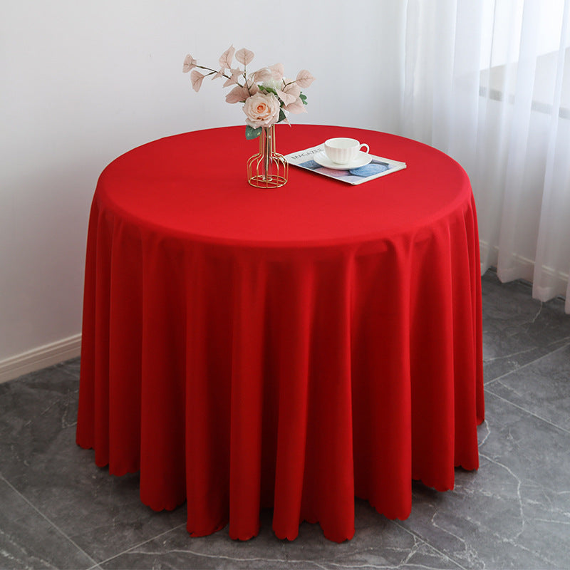 Polyester Tablecloth Round Table Decoration Red