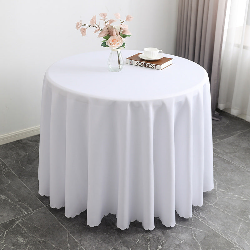 Polyester Tablecloth Round Table Decoration White