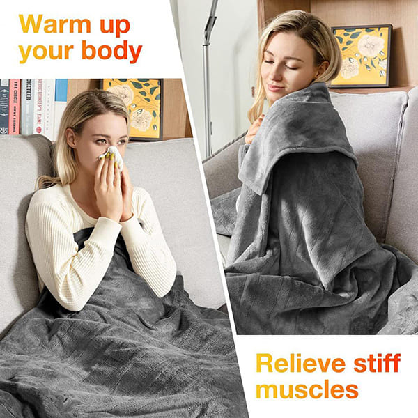 Flannel USB Heating Electric Blanket 3 Levels 6 Zones Heating Blanket Rapid Thermal One Touch Switch Washable Heating Pad