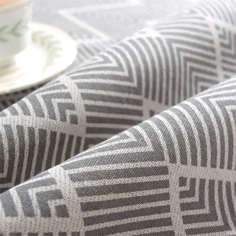 Rectangle Rustic Cotton Linen Tablecloth material