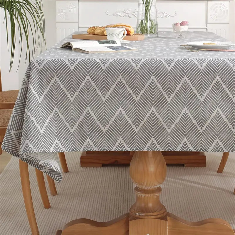 Rectangle Rustic Cotton Linen Tablecloth premium quality