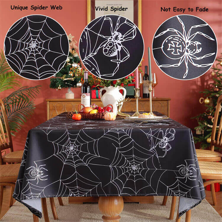 SASTYBALE Black Spider Web Table Covers
