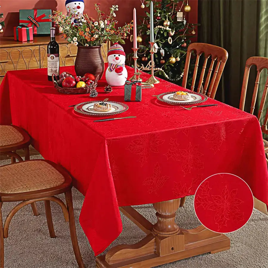 SASTYBALE_Christmas_Red_Jacquard_Polyester_Tablecloths