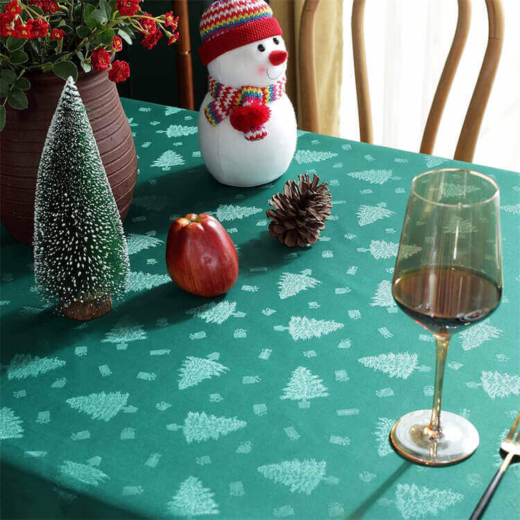 SASTYBALE Green Christmas Table Cloth Premium Quality