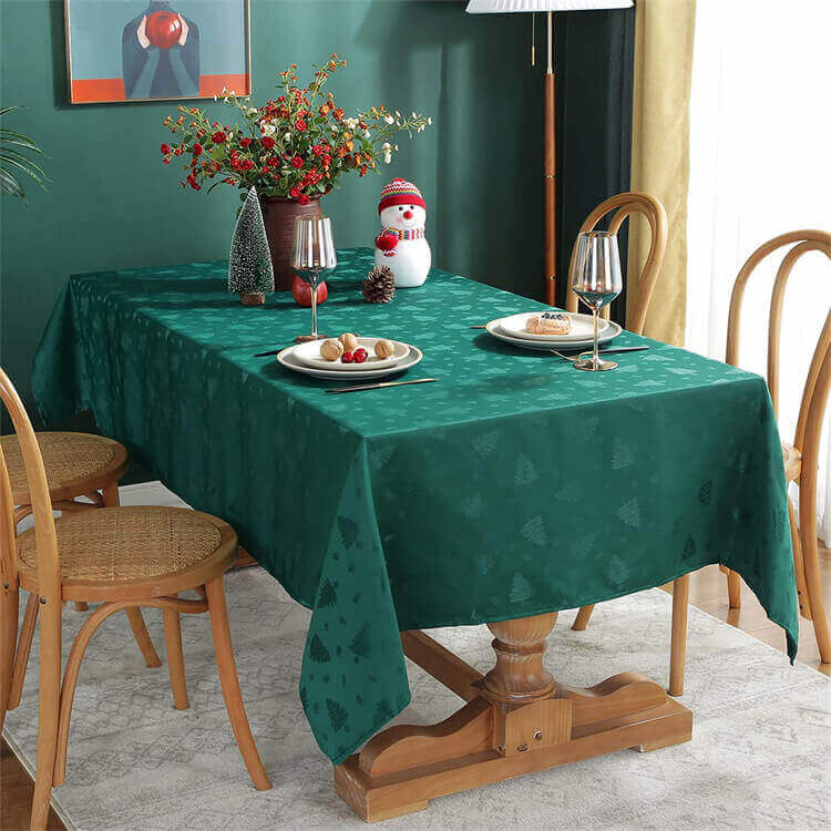 SASTYBALE Green Christmas Table Cloth for Christmas Decorations