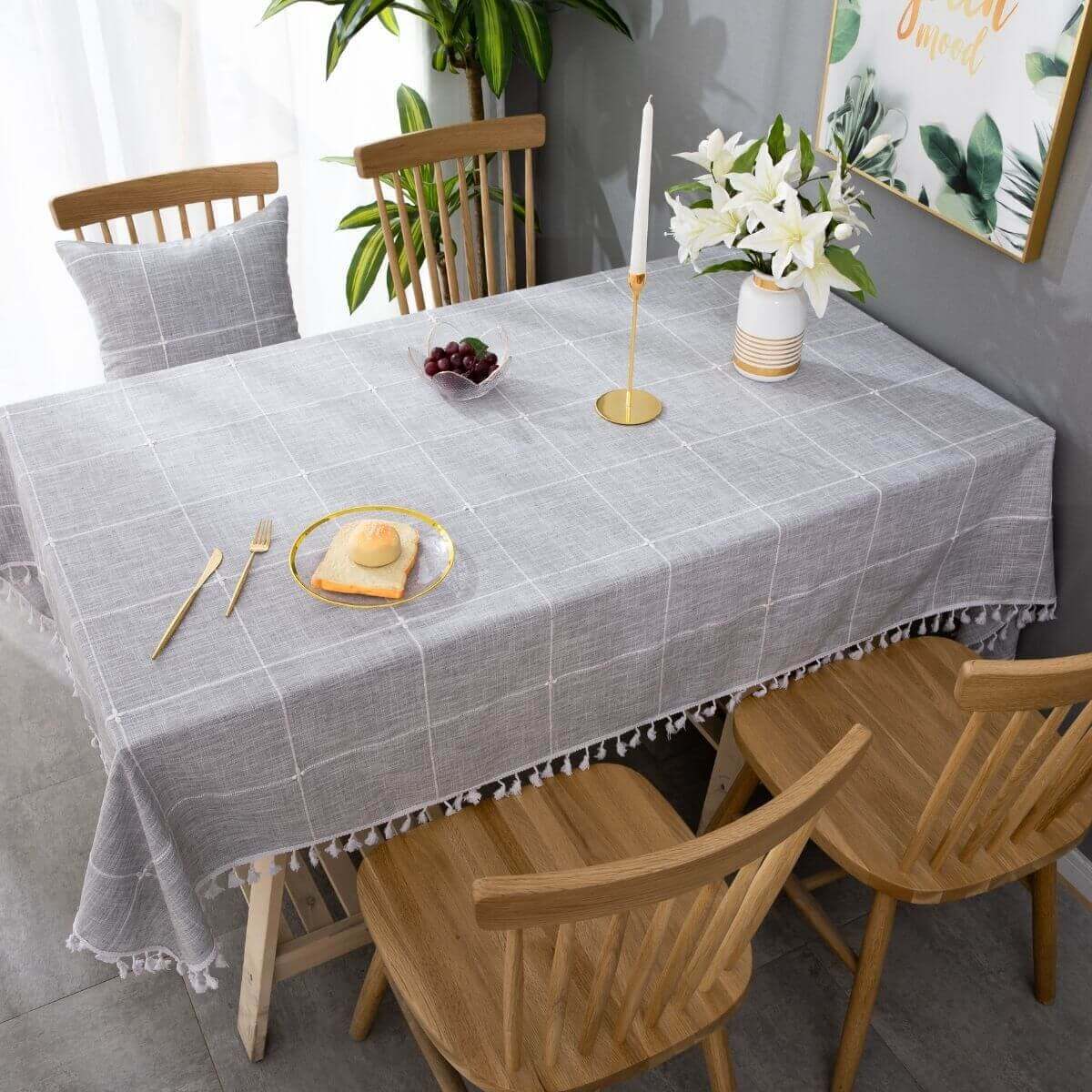SASTYBALE grey linen tablecloth