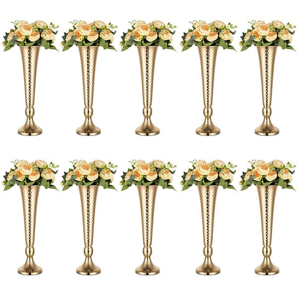 Flowered Metal Trumpet Vase Wedding Centerpieces Vase