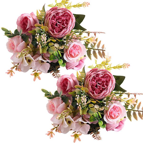 Artificial Peony Silk Faux Rose Flower Arrangement For Home Decoration